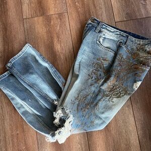 Free People shredded high rise Denim size 28